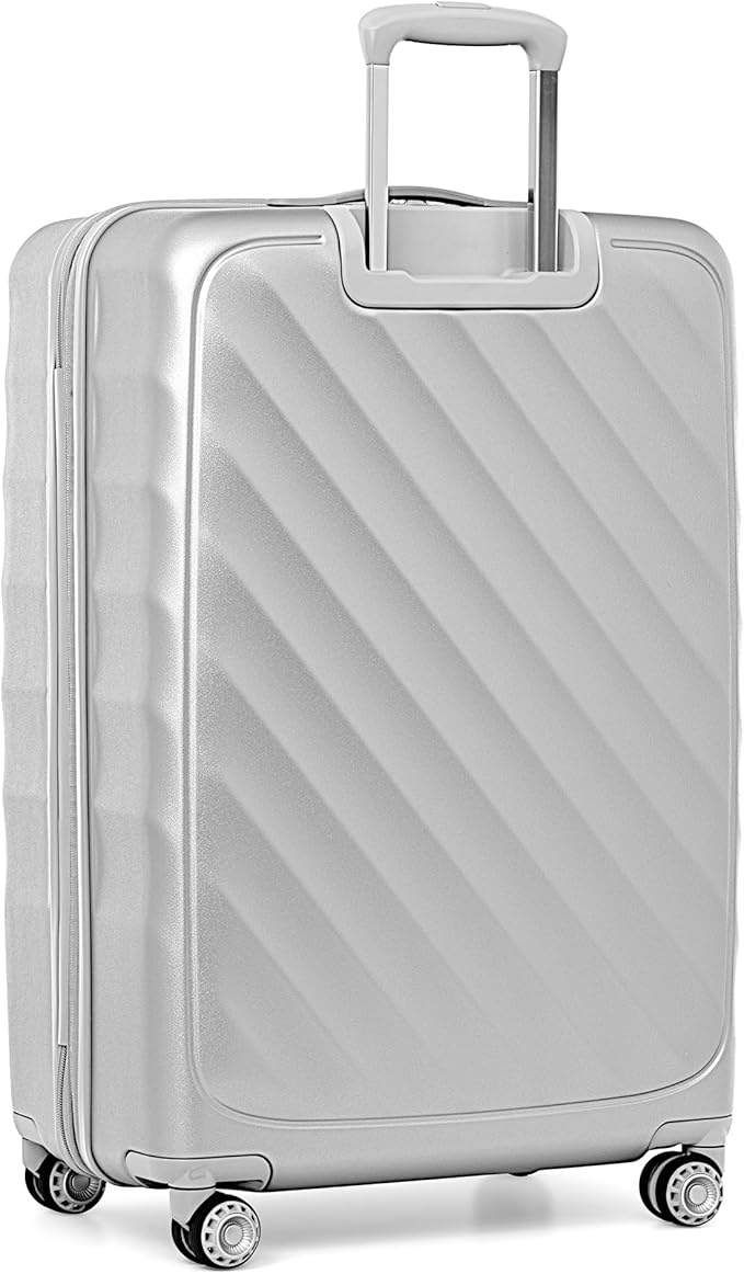 Traveler's Choice Elm Expandable Spinner Luggage, Matte Silver, 2 Piece Set