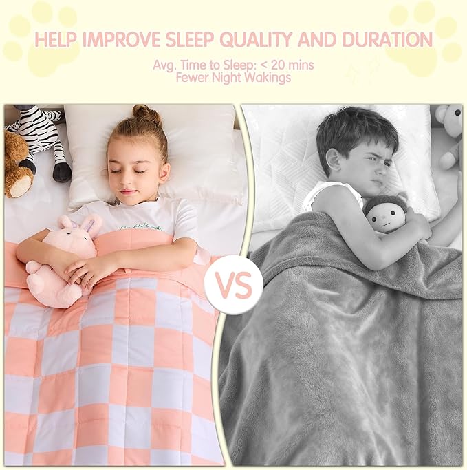 yescool Pink Checkered Weighted Blanket 3 Pounds Plaid Weighted Throw Blanket, Heavy Blanket for Sleeping, Tartan Bed Throw Blanket Gifts for 20-40lbs, 36"x48"