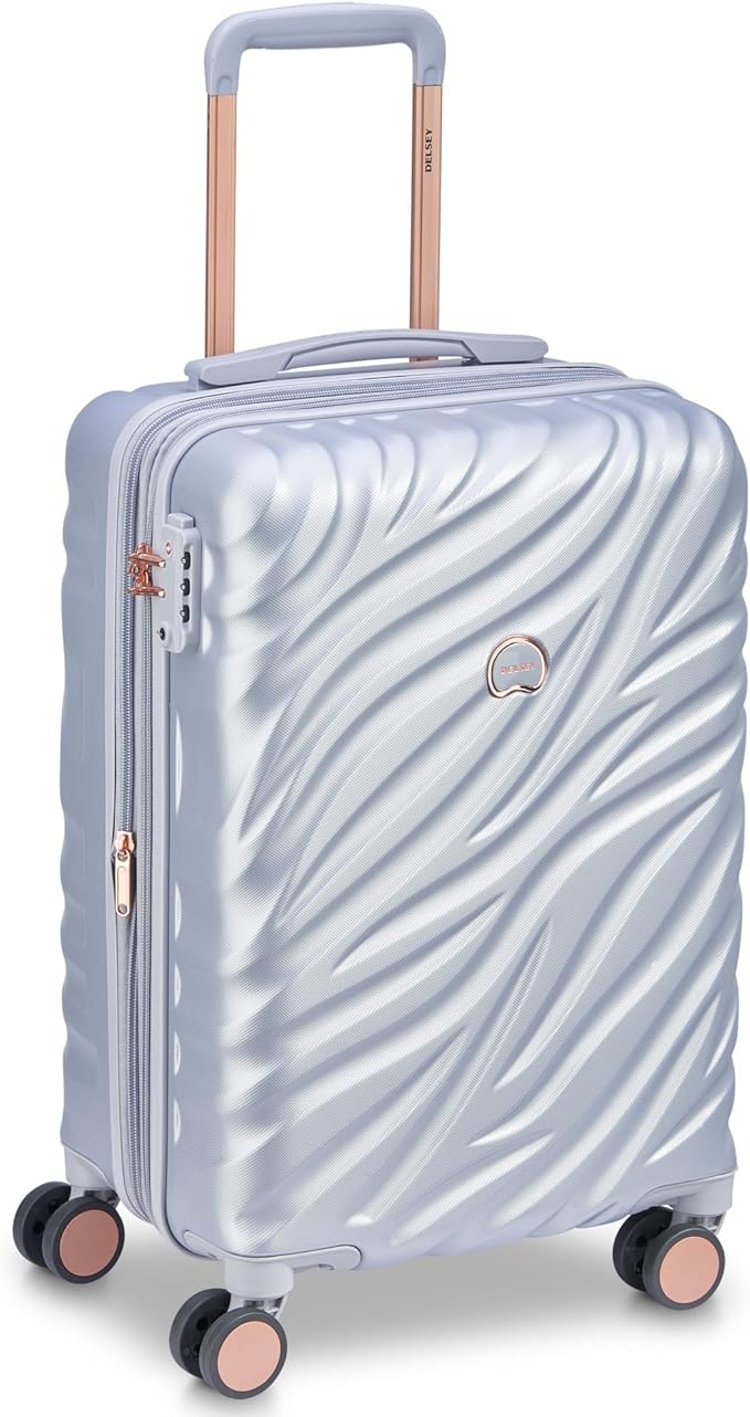 DELSEY PARIS Alexis Durable Luggage, Expandable Lightweight 4-Wheel Spinner, Easy Grip Handles for Smooth Mobility, TSA-Lock Incorporated, Men and Women, Platinum/Rose Gold, Carry-On 21-Inch