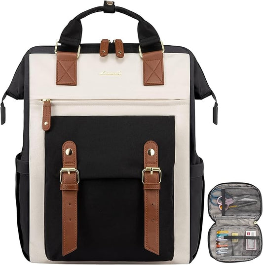 LOVEVOOK Laptop Backpack,Teacher Nurse Work Travel Backpacks Purse for Women, Computer Bag, 17 inch Black Brown