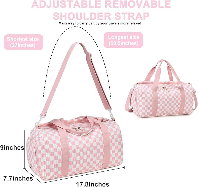 BLUBOON Duffle Bag Girls Kids Cute Gym Bag with Shoes Compartment & Wet Separation Waterproof Sports Overnight Travel Bag