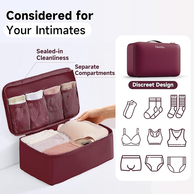 11 Set / 9 Set Packing Cubes for Travel,Gifts for Women Mom Kids,TSA Approved Bags for Makeup, Cosmetic, Toiletry, Organizers for Suitcase Carry On,Cruise Essentials Airplane Accessories,Burgundy