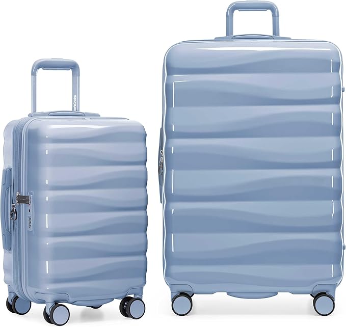 Traveler's Choice Edinburgh II Hardside Spinner Luggage, TSA Lock, Blue, 2 Piece Set (21/29)