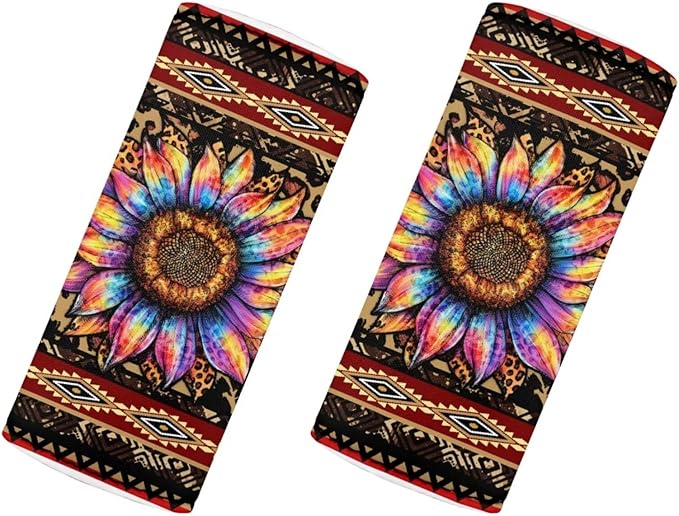 BIGCARJOB Travel Handle Cover Set Sunflower Leopard Print Luggage Handle Cover Set 2 Pcs Luggage Accessories Suitcase Identifier Protective Cover
