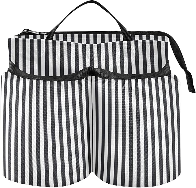 Luggage Cup Holder for Suitcases Free Hands Travel Cup Holder Portable Suitcase Cup Drink Holder Luggage Cup Caddy Bag Carrier Black and White Stripes