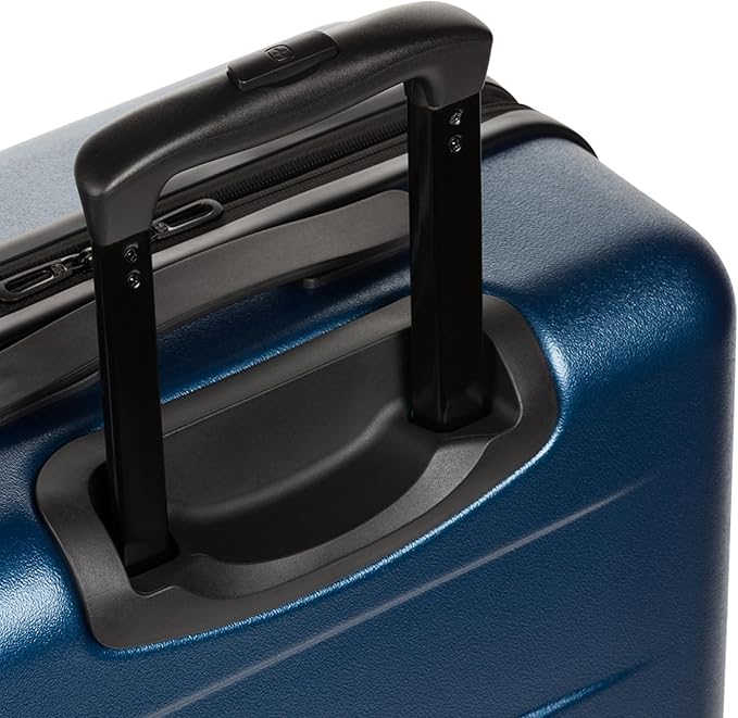 SwissGear 8020 Eclipse Hardside Expandable Luggage with Spinner Wheels, Navy, Checked-Medium 24-Inch
