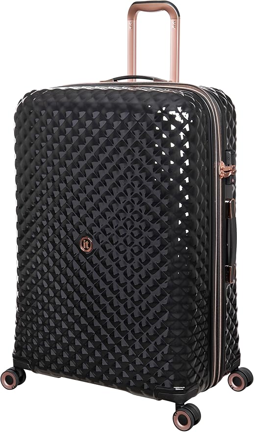 It Luggage Glitzy 31" Hardside Checked 8 Wheel Expandable Spinner, Black