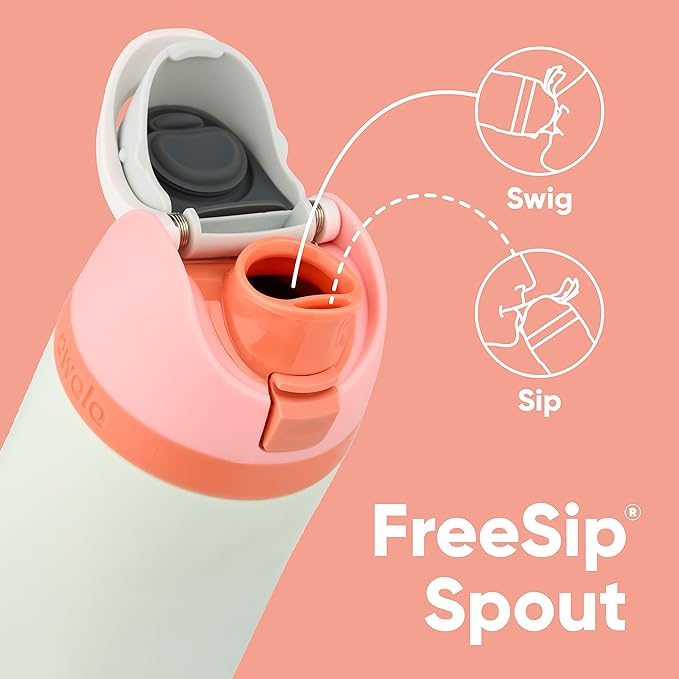 Owala FreeSip Insulated Stainless Steel Water Bottle with Straw, BPA-Free Sports Water Bottle, Great for Travel, 24 Oz, Boneyard (Pack of 6)