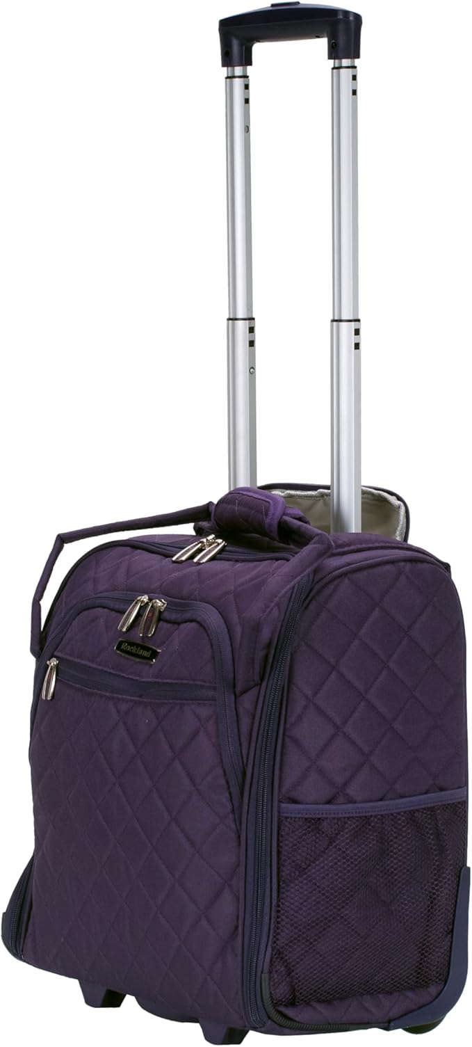 Rockland Melrose Upright Wheeled Underseater Carry-On Luggage, Purple, 15-Inch