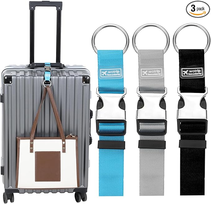 3 Pcs Add a Bag Luggage Straps Gripper Luggage Connector Straps Heavy Duty Jacket Valises Carry-on Baggage Suitcase Strap Belts Adjustable Belts with Buckle for Travel