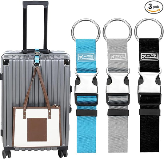 3 Pcs Add a Bag Luggage Straps Gripper Luggage Connector Straps Heavy Duty Jacket Valises Carry-on Baggage Suitcase Strap Belts Adjustable Belts with Buckle for Travel