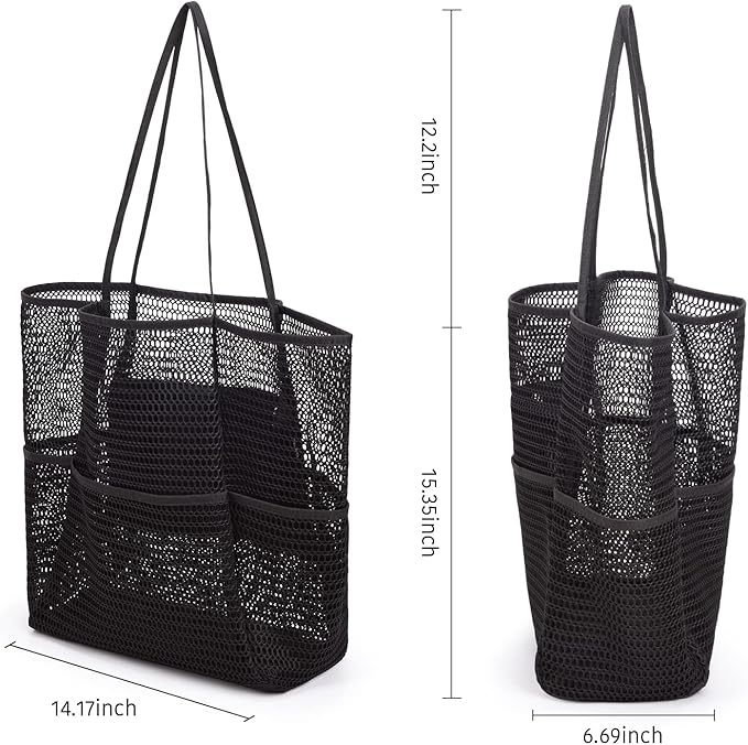 Tainehs Beach Bag - Mesh Tote Bag Beach Vacation Clothes for Women Pool Bag for Travel Pool Family Cruise Essentials 2026