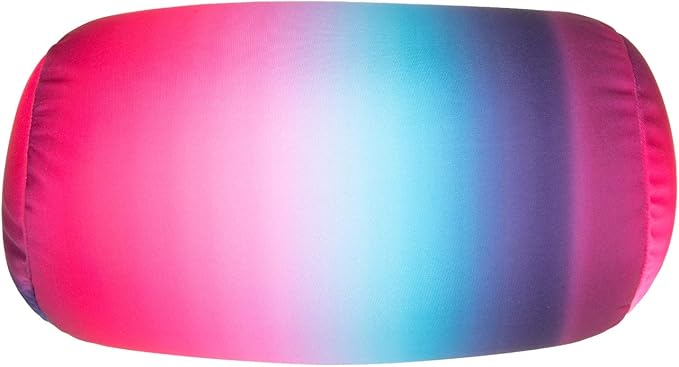 Squishy Microbead Neck Pillow, 7Inch x 12Inch Soft Travel Body Bed Pillow Bean Pillow for Kids Adult Chair Sleeping Car Seat, Fun Dormroom (Pink Blue)