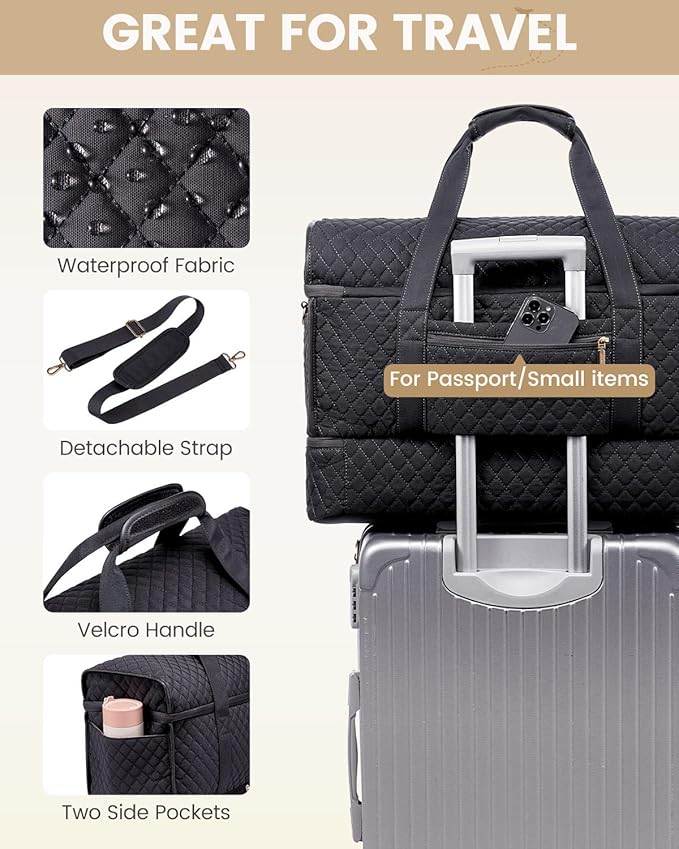 LOVEVOOK Large Travel Duffle Bag, Weekender Bags for Women With Shoe Compartment, Overnight Hospital Bag For Women Labor Delivery, Carry on Bag Personal Item Travel Bag, Yoga Gym Duffel Bag
