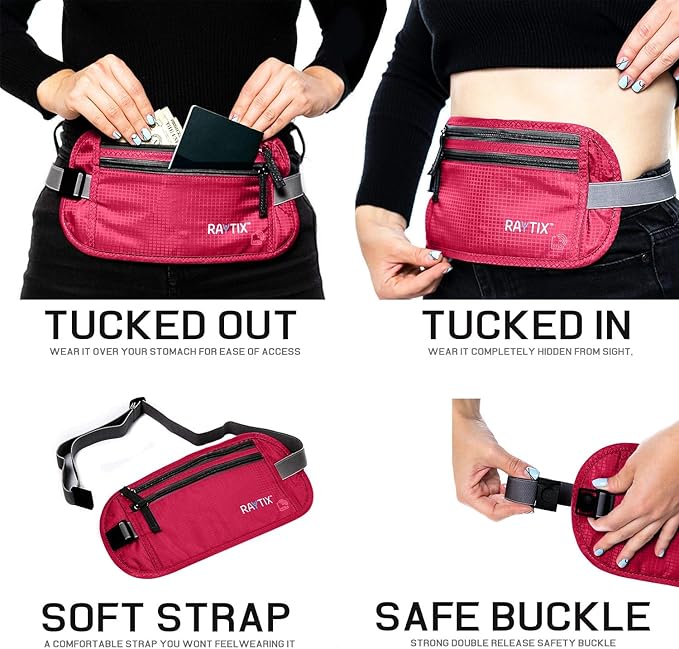 Money Belt For Travel Wallet Belt Passport Holder Travel Pouch to Protect You With RFID Transmissions –Secure, Hidden