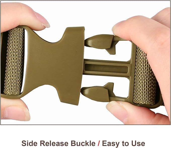 MAGARROW 1.5" Utility Straps with Buckle Adjustable, 4-Pack (Tan, 9.5 feet Long)