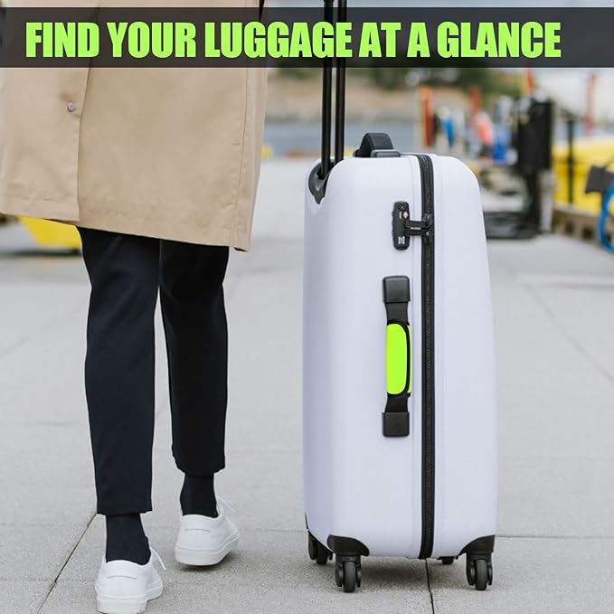 6 Pack Luggage Handle Wrap, Luggage Handle Wraps for Suitcase, Bright Green Luggage Tags, Suitcase Tags identifiers for Travel Accessories