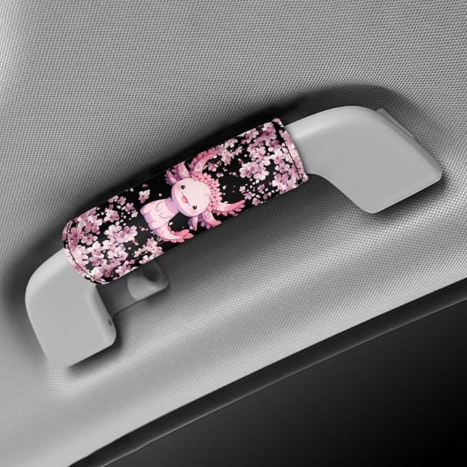 BIGCARJOB Luggage Handle Wraps Set Cute Axolotl Trolley Case Grip for Women Girls Door Protection Cover Suitcase Handle Cover Gifts Suitcase Handle Wraps Travel Bags Set of 2
