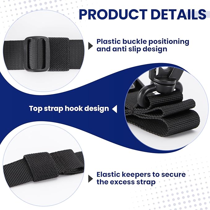 Magnetic Luggage Strap for Backpack & Suitcase - Heavy Duty Suitcase Belt with Jacket Gripper - Multi Purpose Travel Accessories with Replaceable Hooks - Adjustable Extra Bag Holder
