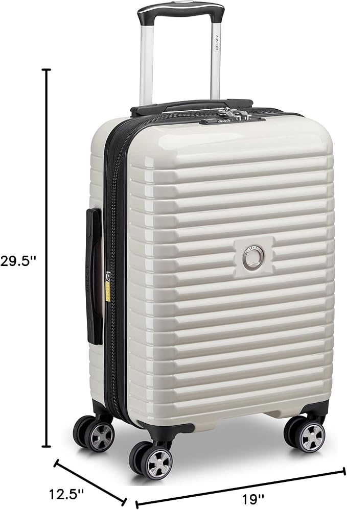 DELSEY PARIS Cruise 3.0 Hardside Expandable Luggage with Spinner Wheels, Glossy Ivory, 2 Piece Set (20/28)