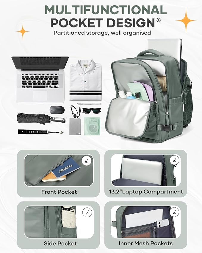 Travel Backpack for Women Airline Approved Carry on Backpack for Airplanes Mochila De Viaje Spirit Airlines Personal Item Bag 18x14x8 Personal Item Travel Bag Backpack for Traveling on Airplane