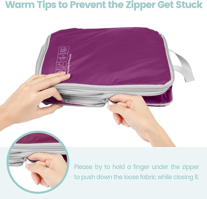 Cambond Compression Packing Cubes for Travel - Lightweight Expandable Travel Bags Luggage Organizers Travel Essentials Compression Cubes for Travel Space Saver for Carry on Suitcases Organizer