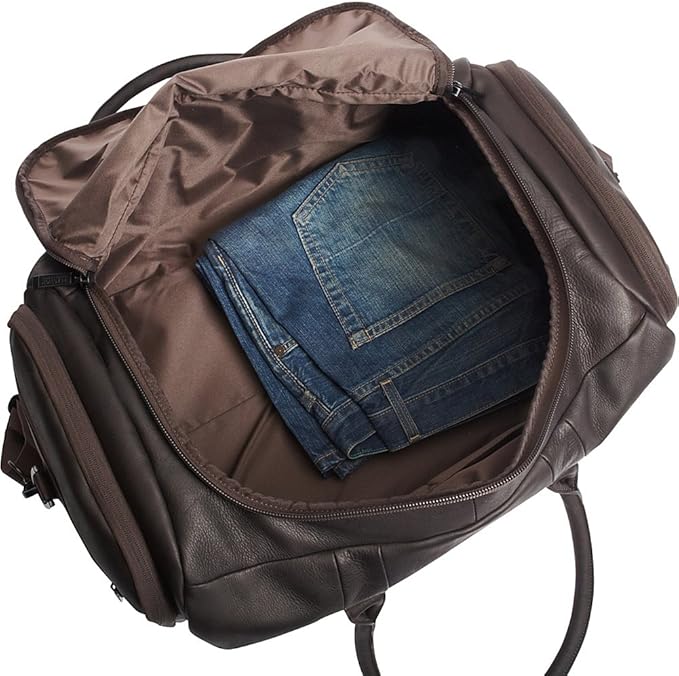 Kenneth Cole REACTION Duff Guy Colombian Leather 20" Single Compartment Top Load Travel Duffel Bag, Brown