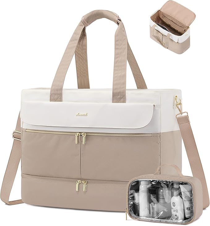 LOVEVOOK Travel Duffle Bag for Women, Wide Open Large Weekender Bags with Shoe Compartment, Carry on Overnight Bags, Hospital Bag for Women Labor Delivery with Wet Pocket