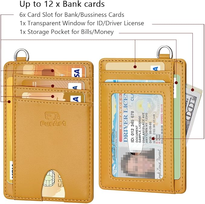 FurArt Slim Minimalist Wallet, Front Pocket Wallets, RFID Blocking, Credit Card Holder for Men