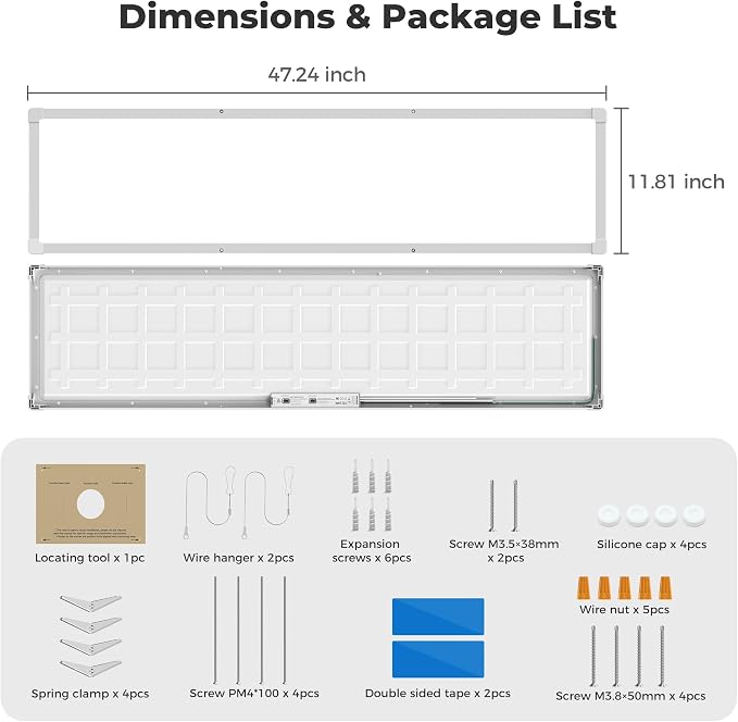 1x4 LED Flat Panel Light Surface Mount 30 Pack,5CCT Selectable,White | 6500LM,5 Wattage Selectable, 0-10V Dimmable LED Ceiling Light Fixture with Corner Protection for Office & Commercial