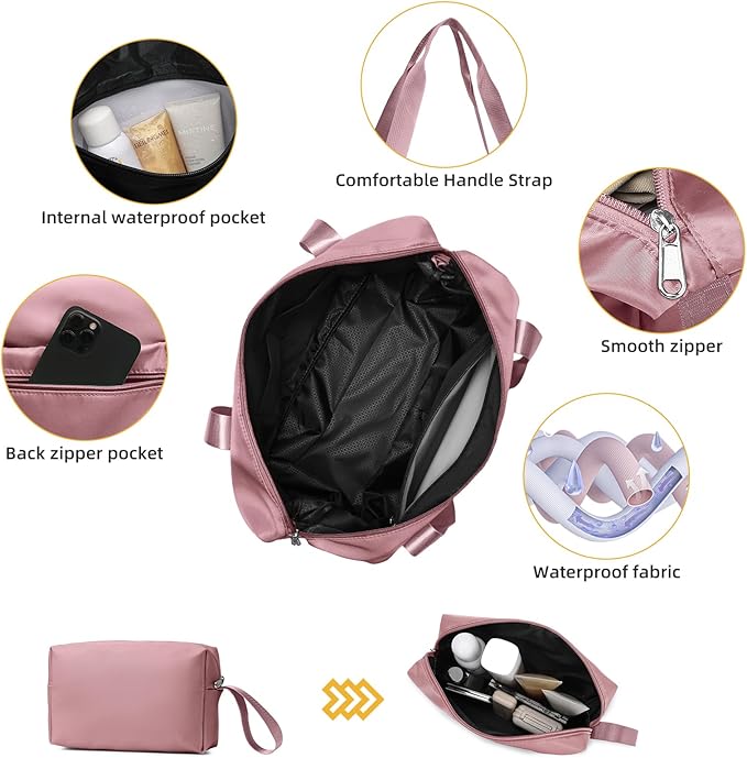 LARVENDER Luggage Sets 3 Piece with Duffel Bag Hardside PP Carry On Suitcase with 360° Spinner Wheels TSA Lock Luggage Sets for Women, Pink