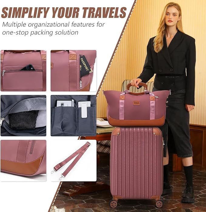 Carry On Luggage Sets 3 Piece, 20 Inch Luggage 22x14x9 Airline Approved with Wheels and TSA Lock, ABS Lightweight Hardshell Travel Suitcase Set with Duffel Bag Travel Bag for Men Women