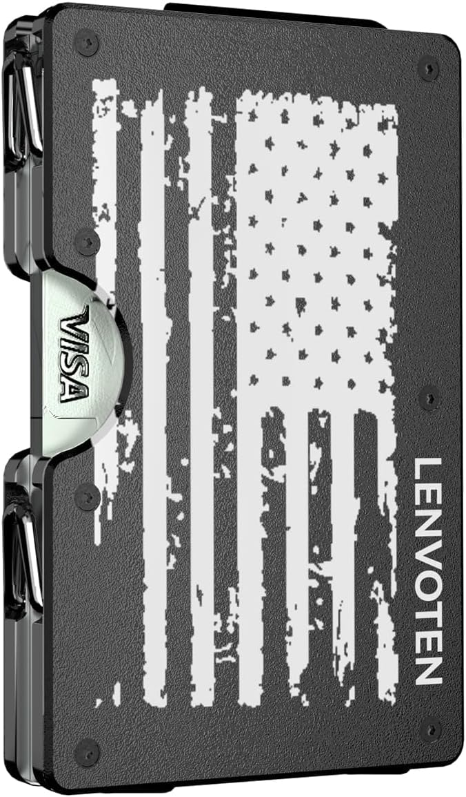 Lenvoten Upgraded Hinged Minimalist Wallet for Men | Slim Metal RFID Blocking Wallet | Credit Card Holder & Money Clip Holds 20 Cards | Premium Scratch-Resistant Finish | Ideal Gift for Men