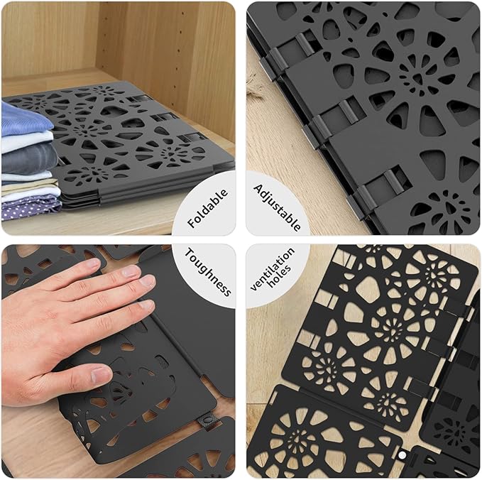 BoxLegend Shirt Folder V1-Plus Tshirt Folding Board Clothes Folder Easy and Fast to Fold Clothes for Adult and Kids Black