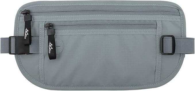 MoKo Secure Travel Money Belt, Undercover Hidden RFID Blocking Travel Wallet, Anti-Theft Passport Wallets for Men Women