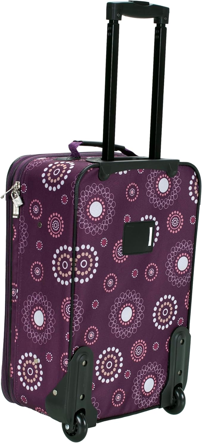 Rockland Fashion Softside Upright Luggage Set, Expandable, Purple Pearl, 2-Piece (14/19)