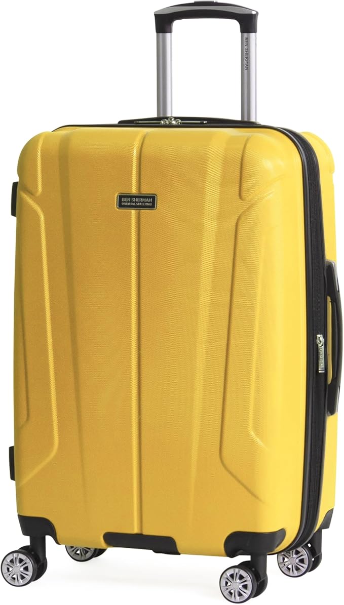 Ben Sherman Derby Spinner Travel Upright Luggage, Mustard, 3-Piece Set (20"/24"/28")