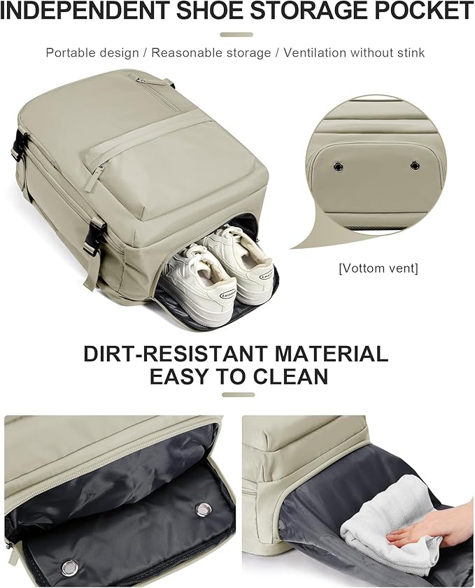WONHOX Large Travel Backpack Carry on Flight Approved Laptop Work Business Backpack for Women Men Mochila de Viaje