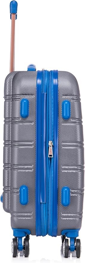Rockland Melbourne Hardside Expandable Spinner Wheel Luggage Set, Grey, Carry-On 20-Inch and Tote 14-Inch