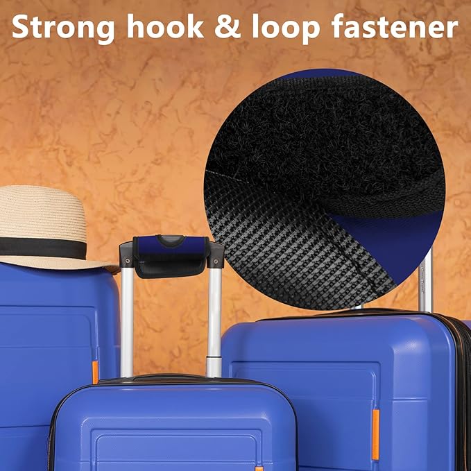 5 Pcs Neoprene Luggage Handle Wrap Handle Grip Luggage Tags Identifier Hollow Design for Push-Button, Bright Luggage Markers for Airport Travel Luggage Suitcase Trolley Case