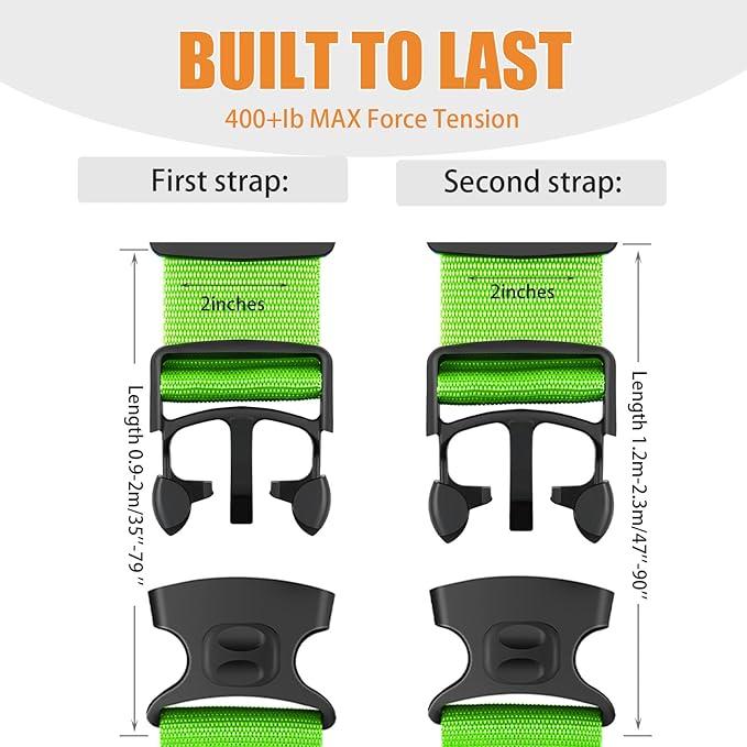BILIONE Luggage Straps Adjustable Suitcase Belt, Lockable Against Accidental Opening, Easy to Identify Travel Accessories, Add a Bag Connector Holds Suitcase Together (4, Blue+Orange+Rose Pink+Green)