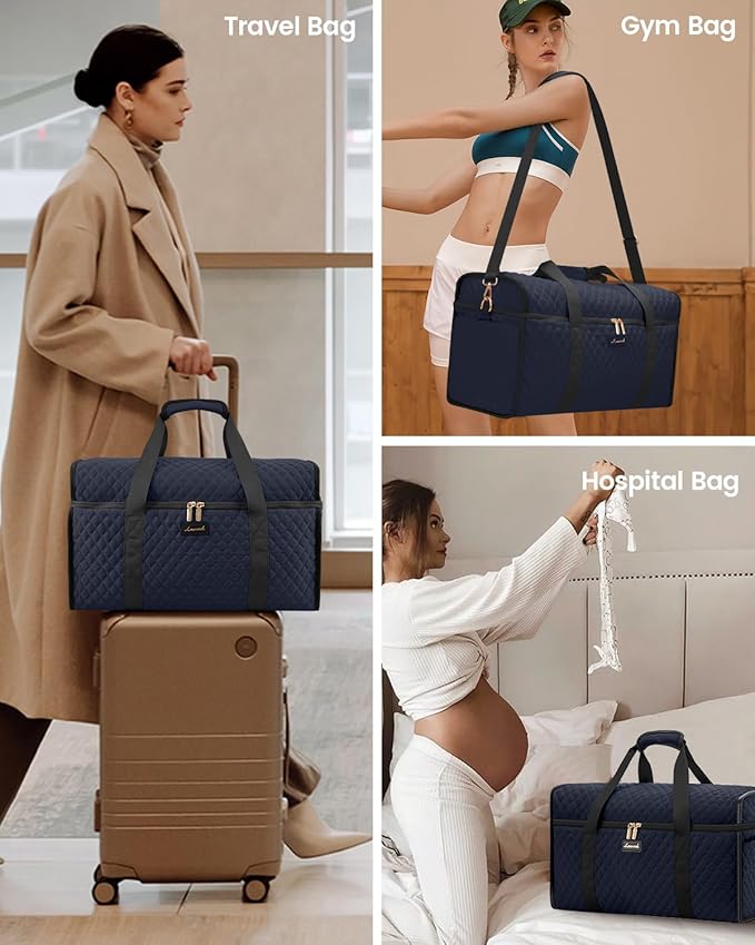 LOVEVOOK Travel Duffle Bag - Weekender & Overnight Bag with Toiletry & Wet Pocket, Carry-On Size, 3pc Set