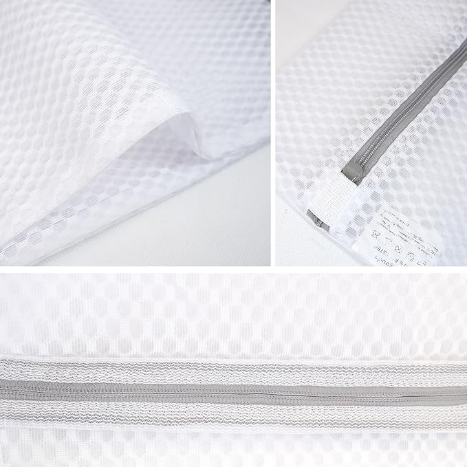 GOGOODA Mesh Laundry Bags for Delicates, 3-Pack Durable Honeycomb Washing Bags – Protective Zipper Bags for Lingerie, Bras, Baby Clothes in Washing Machine and Dryer