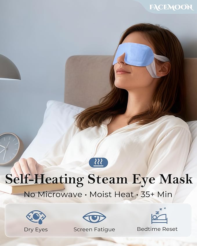 16 Pack Steam Eye Mask for Dry Eyes: Self-Heating Warm Compress for Stye Relief & Digital Eye Strain, FSA&HSA Eligible, Disposable, No Microwave, Travel & Spa Essential, Self-Care Gift, Unscented