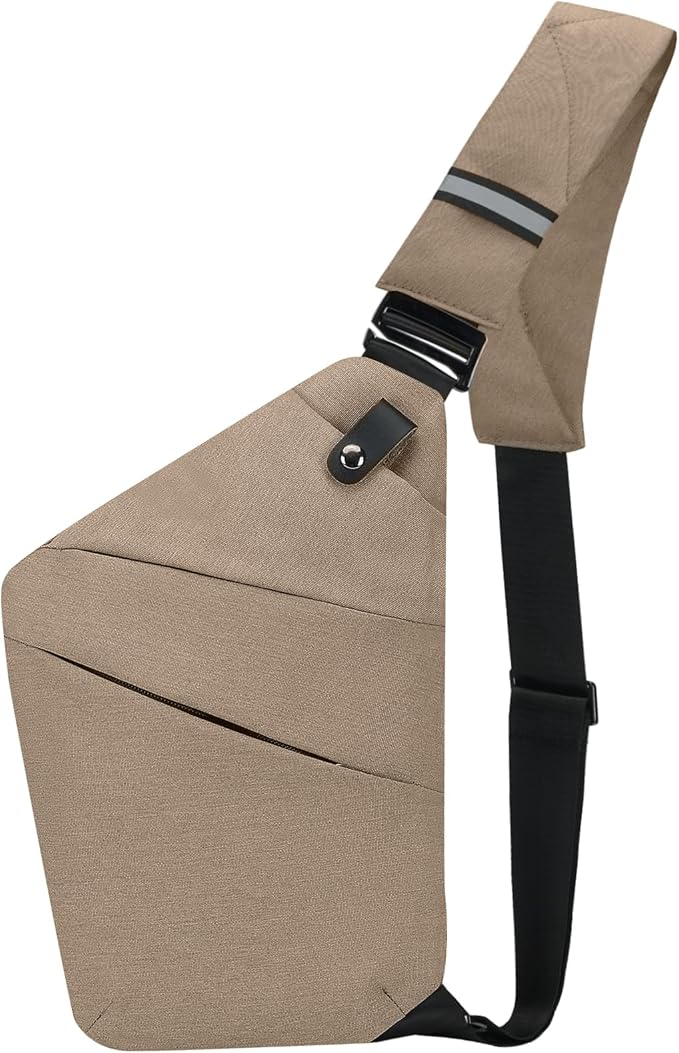 Anti-Theft Crossbody Bag Theft Proof Sling Bags for Women Men Waterproof Travel Essentials Secure Purse with Passport Holder, Ideal for Safe Travel Outdoors, Coffee