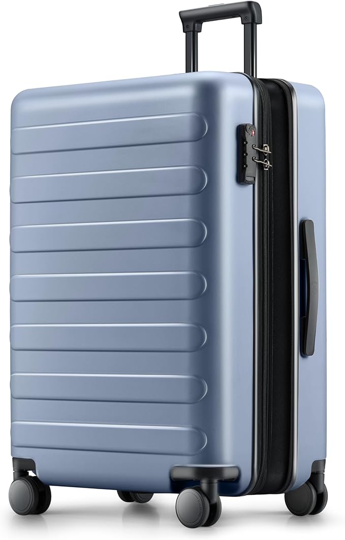 NINETYGO Large Checked Luggage 28 Inch, Checking In Luggage with Smooth Spinner Wheels, Expandable, Hard Shell PC Suitcase, Lightweight Travel Luggage, TSA Approved (Shadow, Rhine Max)