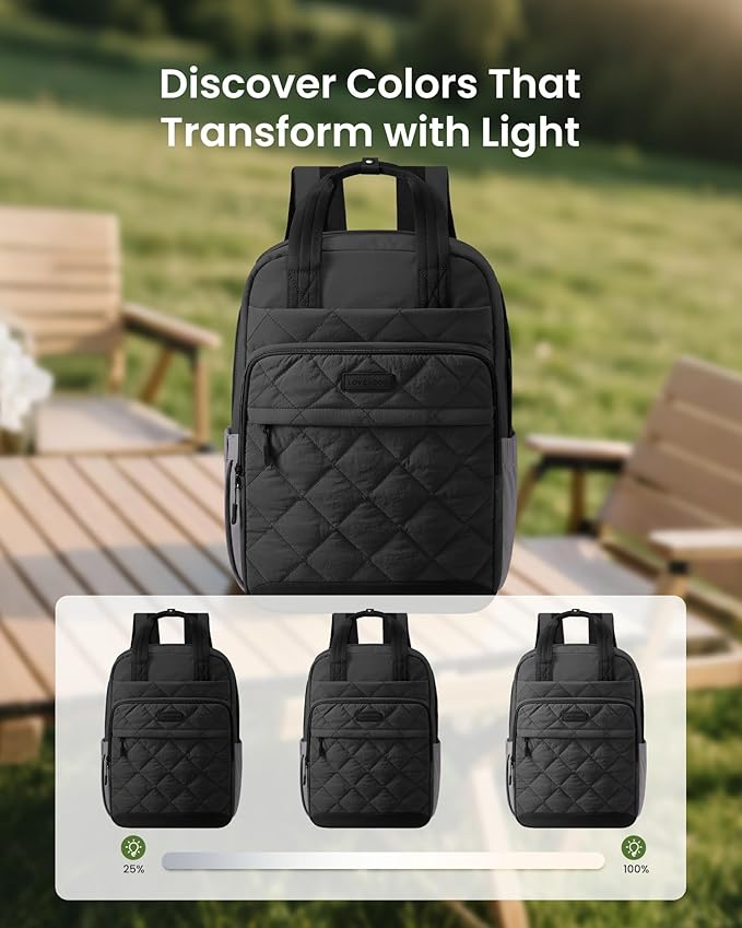 LOVEVOOK Puffer Backpack for Women Fits 15.6 Inch Laptop, Quilted Travel Backpacks Purse with Large Cup Holder, Teacher Computer Work Bags College Shool Bookbag, Puffy Carry On Personal Item Bag