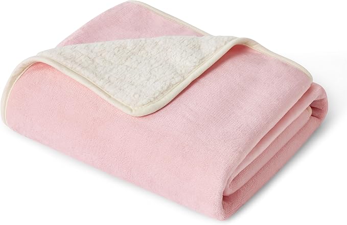 Bedsure Cat Blanket for Indoor Cats - Waterproof Calming Cat Blankets for Couch Protection, Sherpa Fleece Pet Blanket, Soft Plush Reversible Throw Furniture Protector, 40"x30", Pink