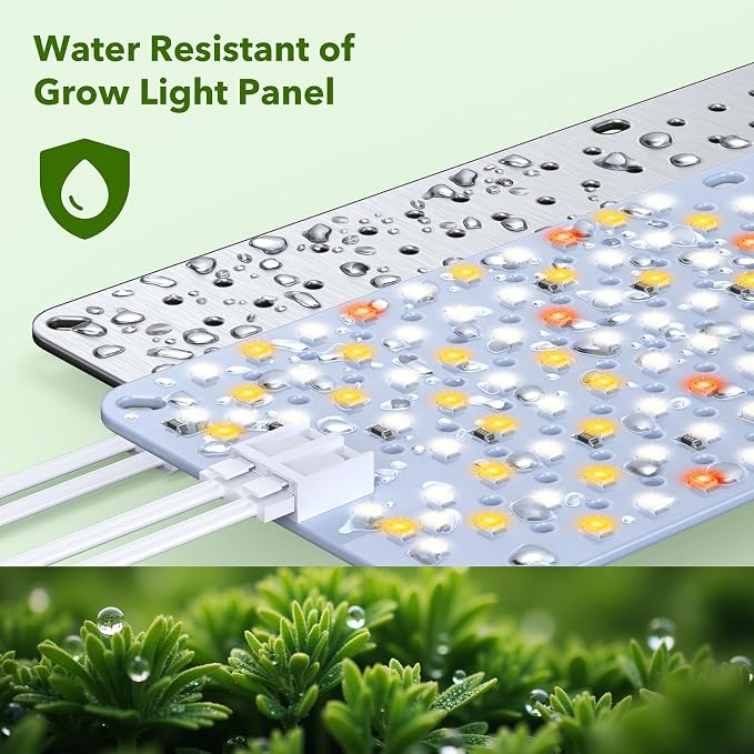SDOVUERC Full Spectrum 384 LEDs Grow Lights, 24W Plant Grow Lights for Indoor Plants with Daisy Chain Function, Sunlike Spectrum,4/8/12/16/20H Timer for Seed Starting(Pack2)