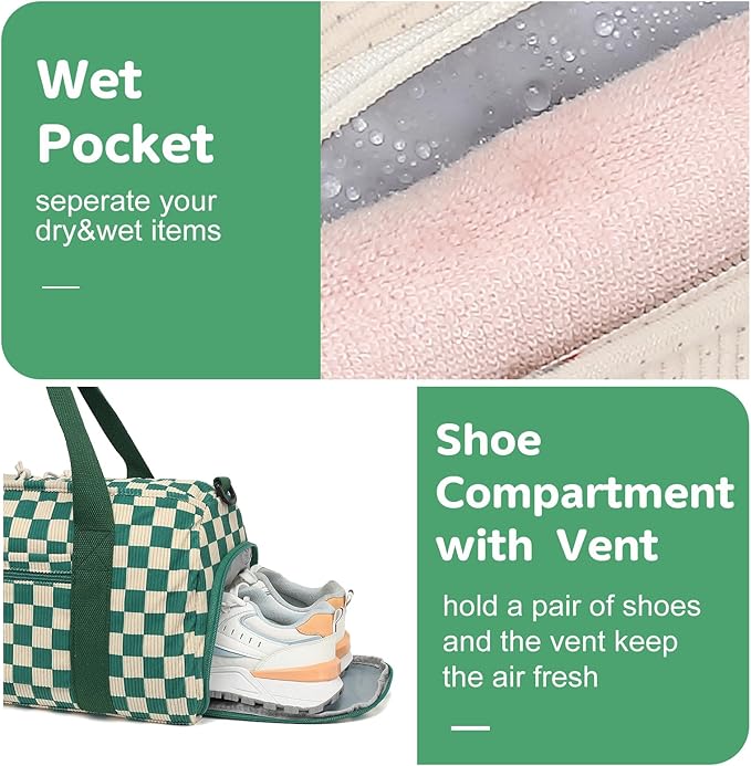 BLUBOON Duffle Bag Girls Kids Cute Gym Bag with Shoes Compartment & Wet Separation Waterproof Sports Overnight Travel Bag